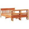 vidaXL Bed Frame without Mattress Wax Brown 150x200 cm King Size Solid Wood Pine