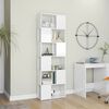 vidaXL Book Cabinet Room Divider High Gloss White 60x24x186 cm