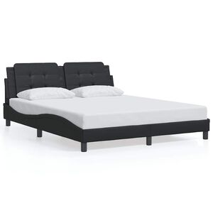 vidaXL Bed Frame without Mattress "Zadar" Black 160x200 cm Faux Leather