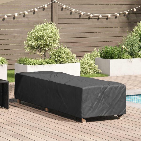 vidaXL Loungers Cover Plain Black 74 x 210 x 40 cm Fabric
