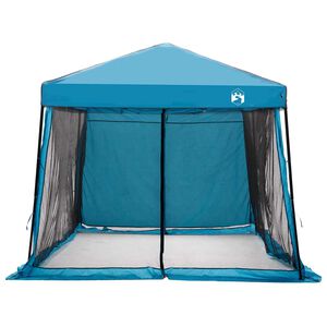 vidaXL Camping Tent Set Folding 2 pcs Blue Taffeta and Fabric