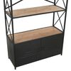 vidaXL Bookcase Solid Firwood and Steel 80x32.5x180 cm