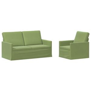 vidaXL Sofa Set 2 pcs Light Green Velvet