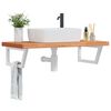 vidaXL Basin Shelf Wall Mounted Steel and Solid Wood Beech