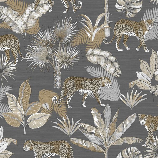 DUTCH WALLCOVERINGS Wallpaper Leopard Grey and Beige