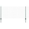 vidaXL Euro Fence with Post 25 x 1 m PVC-Coated Steel Green Mesh