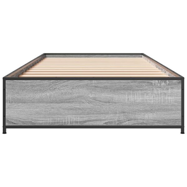 vidaXL Bed Frame without Mattress Grey Sonoma 100x200 cm