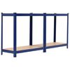 vidaXL Storage Shelves 2 pcs Blue 80x40x160 cm Steel and MDF