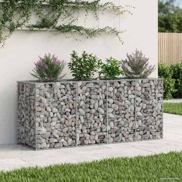 vidaXL Gabion Raised Bed Silver 170 x 50 x 80 cm Galvanised Steel