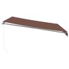 vidaXL Manual Retractable Awning with LED Brown 400x350 cm