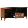 vidaXL TV Cabinet with Drawer Walnut 100 x 33 x 46 cm Solid Mango Wood