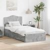 vidaXL Bed Frame with Drawer Concrete Grey 90 x 200 cm Engineered Wood