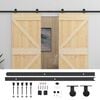 vidaXL Sliding Door 2 pcs 100 x 210 cm Solid Pine Wood