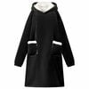 vidaXL Blanket Hoodie Black L Fleece and Flannel
