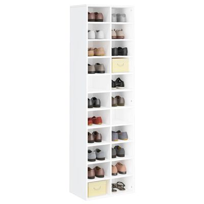 vidaXL Shoe Cabinet White 54x34x183 cm Engineered Wood