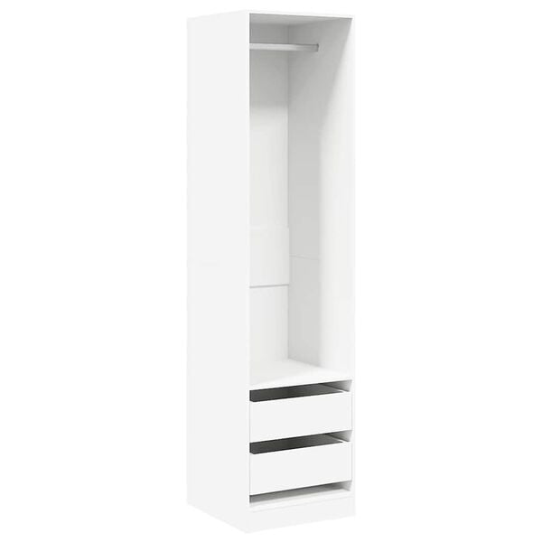 vidaXL Wardrobe with Drawers White 50x50x200 cm Engineered Wood