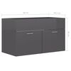 vidaXL 2 Piece Bathroom Furniture Set High Gloss Grey Engineered Wood