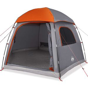 vidaXL Family Tent Igloo 6-Person Grey and Orange Waterproof