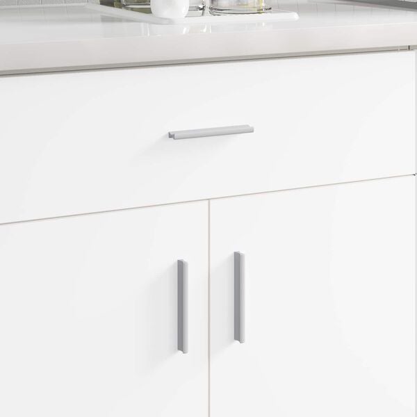 vidaXL Handle Plain 2 pcs Silver 105.7 x 7.4 x 15.5 mm Aluminium