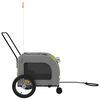 vidaXL Pet Bike Trailer Green and Grey Oxford Fabric and Iron