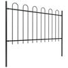 vidaXL Garden Fence with Hoop Top Steel 1781.5x100 cm Black