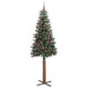 vidaXL Slim Christmas Tree Green 210 cm PVC and Solid Pine wood
