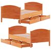 vidaXL Bed Frame without Mattress Wax Brown 100x200 cm Solid Wood Pine