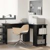 vidaXL Corner Desk Black Oak 140 x 113.5 x 75 cm Engineered Wood