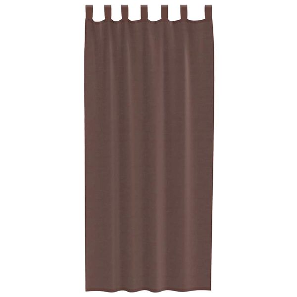 vidaXL Voile Curtains with Tab Top 2 pcs Brown