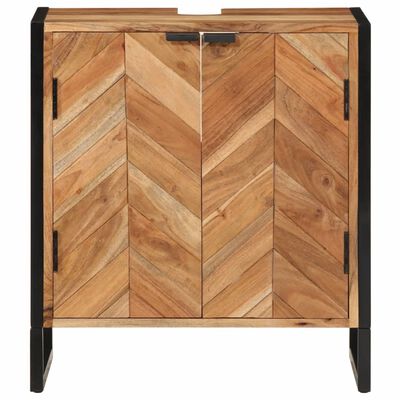 vidaXL Bathroom Cabinet 55x35x60 cm Solid Wood Acacia and Iron