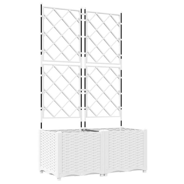 vidaXL Garden Planter 2 pcs White 80 x 40 x 143 cm Steel