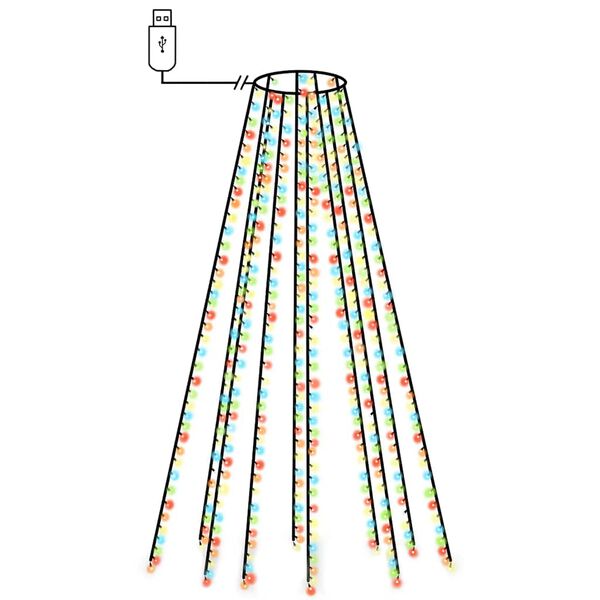 vidaXL Christmas Tree Net Lights with 400 LEDs Colourful 400 cm