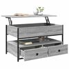 vidaXL Coffee Table Grey Sonoma 85x50x50 cm Engineered Wood and Metal