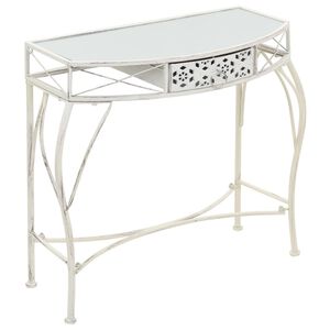 vidaXL Side Table French Style Metal 82x39x76 cm White