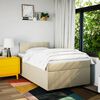 vidaXL Box Spring Bed with Mattress Cream 120x190 cm Fabric