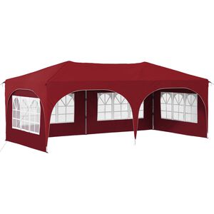 vidaXL Pop-up Party Tent 575 x 288 x 245 cm Burgundy Oxford Fabric