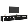 vidaXL TV Cabinet 3 pcs Black Oak 260 x 37 x 40 cm Engineered Wood