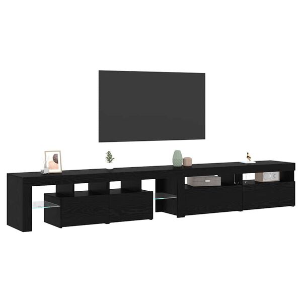 vidaXL TV Cabinet 3 pcs Black Oak 260 x 37 x 40 cm Engineered Wood