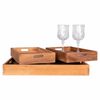 House Nordic 3 Piece Tray Christina with handles Teak Natural