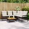 vidaXL 2 Piece Garden Sofa Set with Cushions Black Poly Rattan