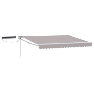 vidaXL Electric Retractable Awning Light Grey and White 2.5 x 2 m
