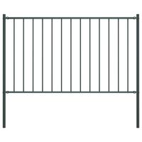vidaXL Fence Panel with Posts Powder-coated Steel 1.7x0.75 m Anthracite