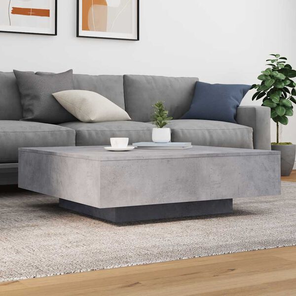 vidaXL Coffee Table Concrete Grey 100x100x31 cm Engineered Wood