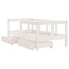 vidaXL Kids Bed Frame with Drawers White 70x140 cm Solid Wood Pine
