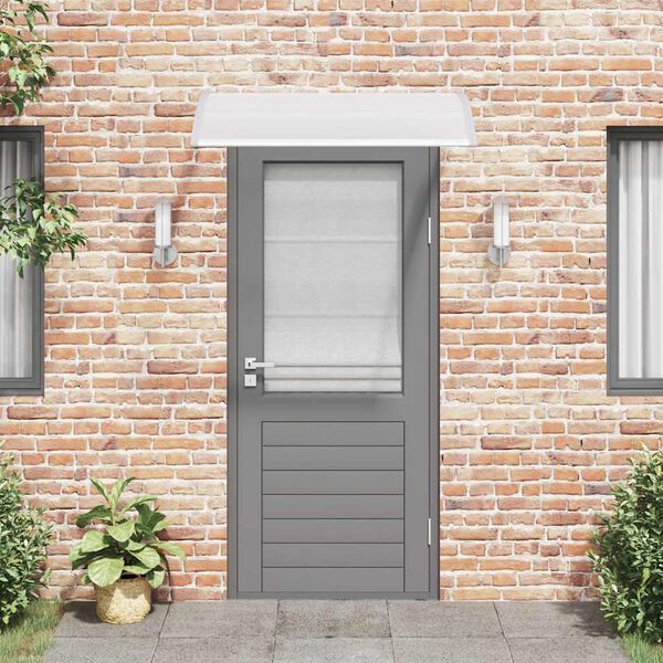 vidaXL Door Canopy Grey and Transparent 120x75 cm PC