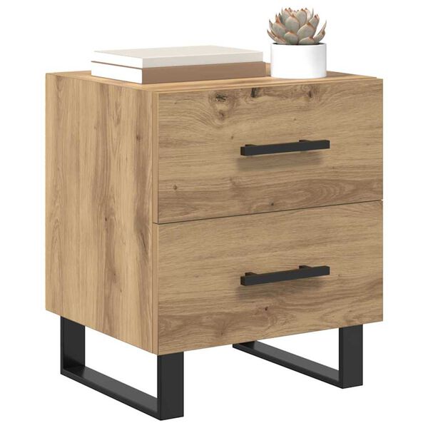 vidaXL Bedside Cabinet with Drawer 2 pcs Artisan Oak 40 x 35 x 47.5 cm