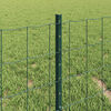 vidaXL Fence with Post Green 0.4 x 10 m Steel and PVC