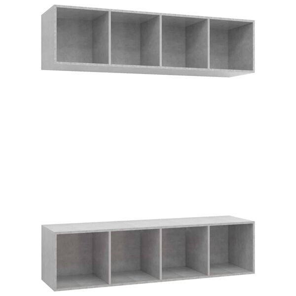 vidaXL Wall-mounted TV Cabinets 2 pcs Concrete Grey Engineered Wood