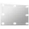 vidaXL Wall Frameless Mirror with LED Lights Rectangular Glass