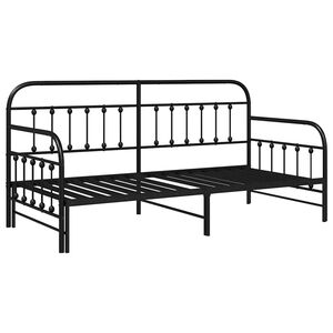 vidaXL Daybed Frame with Headboard Black 107 x 203 cm Steel